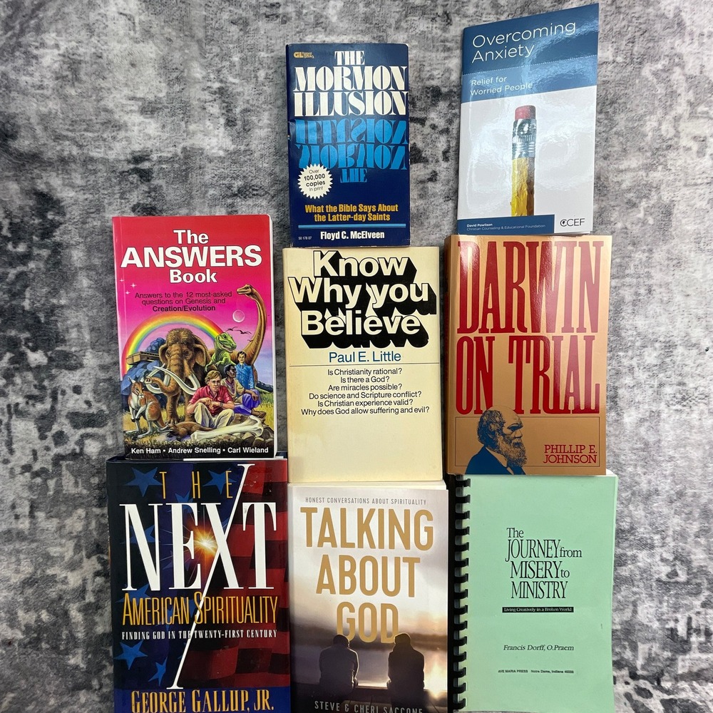 Christian Apologetics Books Lot of 9 Mormon Darwin Anxiety Belief PB/HC